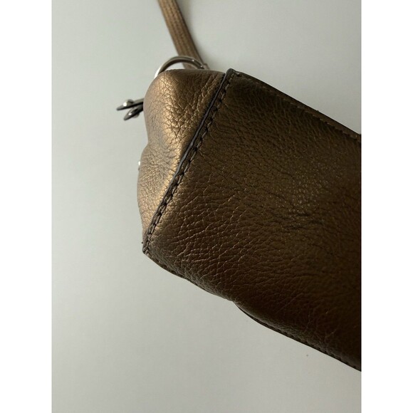 TIGNANELLO Metallic Leather Crossbody Bag bronze gold multi pouch - Picture 12 of 16